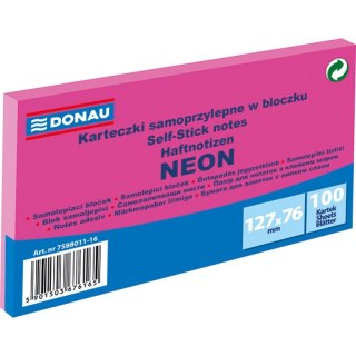 Karteczki Donau 127x76mm neon różowe (100) Donau