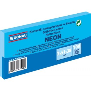 Karteczki Donau 38x51mm neon niebieskie (3x100) Donau