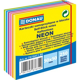 Karteczki Donau 50x50mm neon-pastel mix kolorów (250) Donau
