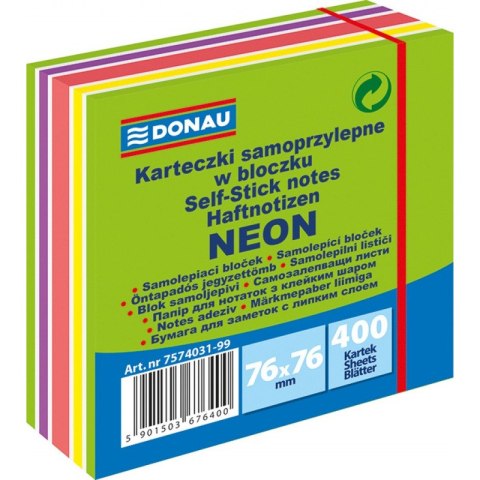 Karteczki Donau 76x76mm neon mix kolorów (400) Donau Karteczki Donau 76x76mm neon mix kolorów (400) Donau