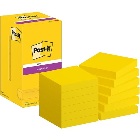 Karteczki Post-it Super Sticky 76x76mm (654-S) żółte (12x90) Post-it Karteczki Post-it Super Sticky 76x76mm (654-S) żółte (12x90) Post-it