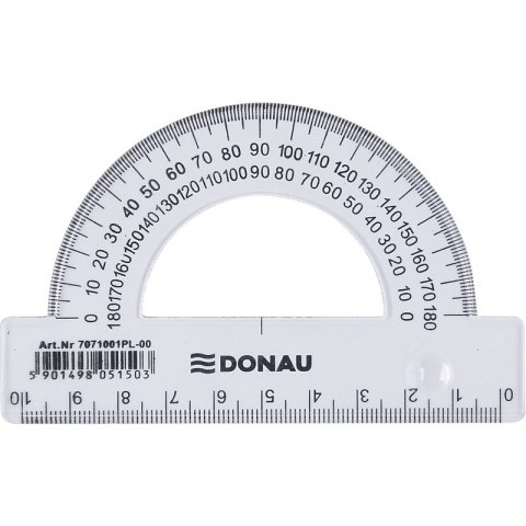 Kątomierz plastikowy Donau 10cm 180° transparentny Donau Kątomierz plastikowy Donau 10cm 180° transparentny Donau
