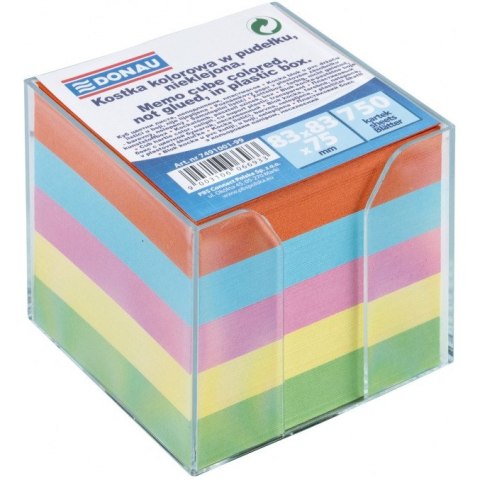 Kostka papierowa w pojemniku Donau 92x92x82mm nieklejona kolor Donau