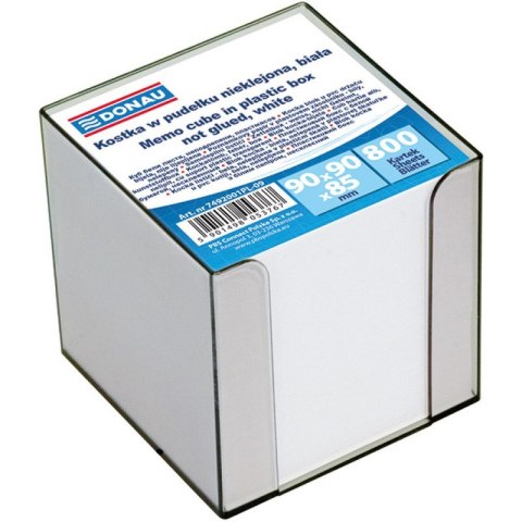 Kostka papierowa w pojemniku Donau 95x95x95mm nieklejona biała Donau Kostka papierowa w pojemniku Donau 95x95x95mm nieklejona biała Donau