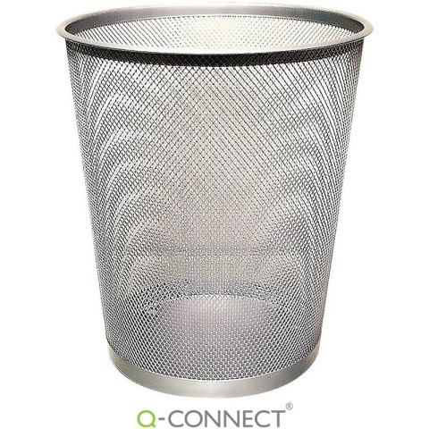 Kosz na śmieci Q-Connect 19L metalowy srebrny Q-CONNECT Kosz na śmieci Q-Connect 19L metalowy srebrny Q-CONNECT