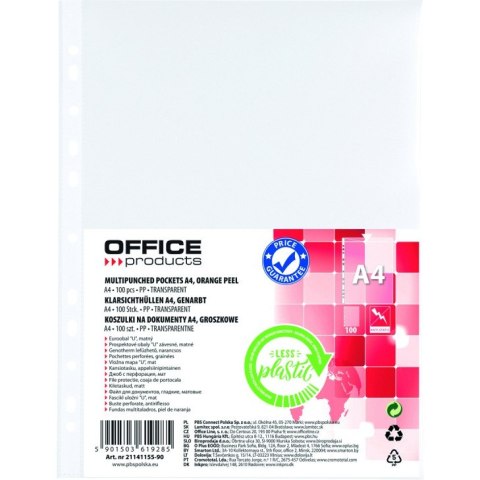 Koszulki Office Products A4/35µm groszkowe (100) Office Products Koszulki Office Products A4/35µm groszkowe (100) Office Products