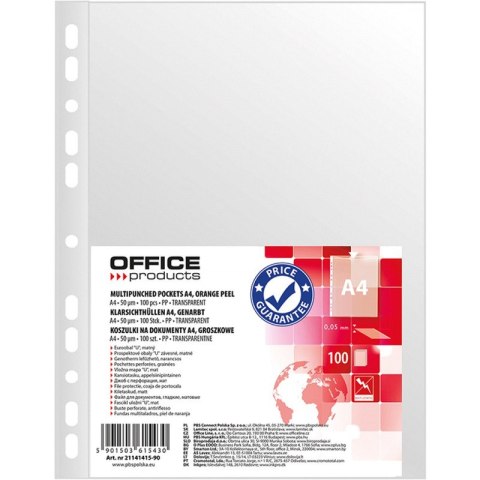 Koszulki Office Products A4/50µm groszkowe (100) Office Products Koszulki Office Products A4/50µm groszkowe (100) Office Products