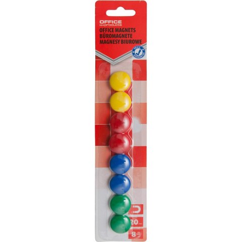 Magnesy do tablic Office Products śr.20mm mix kolorów (8) Office Products Magnesy do tablic Office Products śr.20mm mix kolorów (8) Office Products