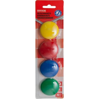 Magnesy do tablic Office Products śr.40mm mix kolorów (4) Office Products