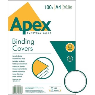 Okładki do bindowania Apex A4 skóropodobne białe (100) APEX