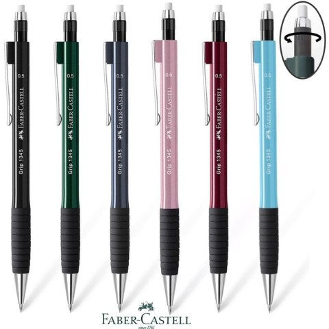 Ołówek automatyczny Faber-Castell Grip 1345 0.5mm jasnoniebieski Faber-Castell Ołówek automatyczny Faber-Castell Grip 1345 0.5mm jasnoniebieski Faber-Castell