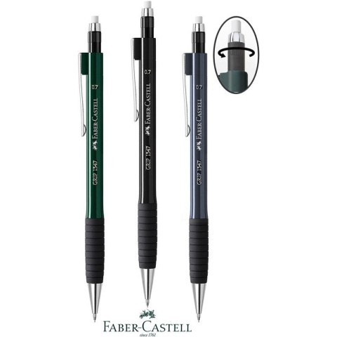 Ołówek automatyczny Faber-Castell Grip 1347 0.7mm metaliczny czarny Faber-Castell Ołówek automatyczny Faber-Castell Grip 1347 0.7mm metaliczny czarny Faber-Castell