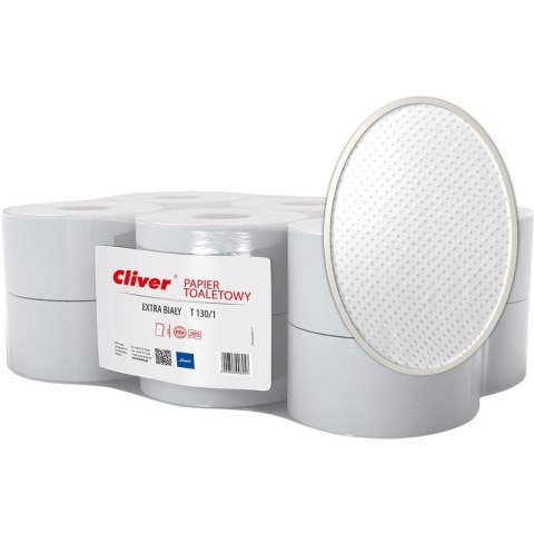 Papier toaletowy Cliver 130m 1w makulatura biały (12) Cliver Papier toaletowy Cliver 130m 1w makulatura biały (12) Cliver