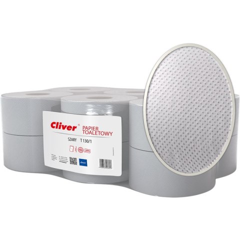 Papier toaletowy Cliver 130m 1w makulatura szary (12) Cliver Papier toaletowy Cliver 130m 1w makulatura szary (12) Cliver