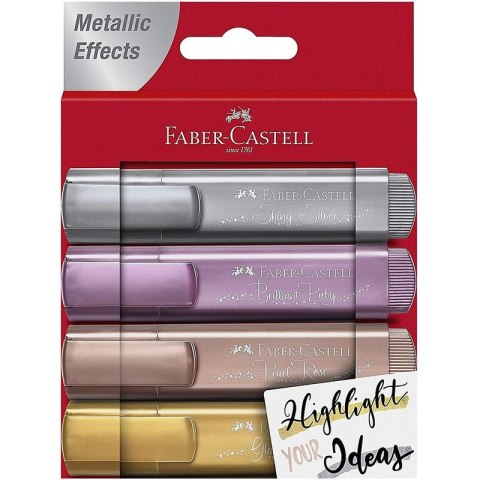 Zakreślacze Faber-Castell 1546 metaliczne 4 kolory Faber-Castell Zakreślacze Faber-Castell 1546 metaliczne 4 kolory Faber-Castell