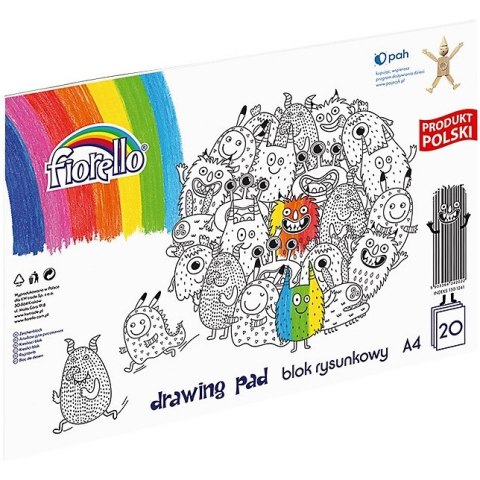 Blok rysunkowy Fiorello A4/20k biały FIORELLO Blok rysunkowy Fiorello A4/20k biały FIORELLO