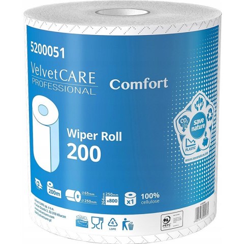 Czyściwo w rolce Velvet Care Comfort 200m 2w celuloza białe Velvet Czyściwo w rolce Velvet Care Comfort 200m 2w celuloza białe Velvet