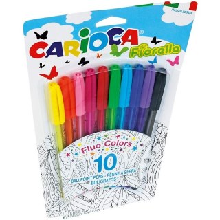 Długopisy Carioca Fiorella 10 kolorów CARIOCA