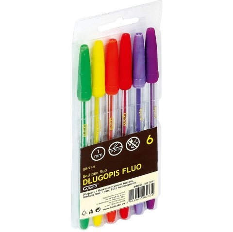 Długopisy Grand Fluo GR-91 6 kolorów Grand Długopisy Grand Fluo GR-91 6 kolorów Grand