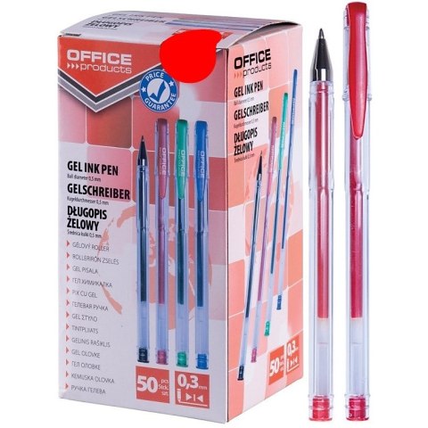 Długopisy żelowe Office Products Classic 0.5mm czerwony Office Products Długopisy żelowe Office Products Classic 0.5mm czerwony Office Products