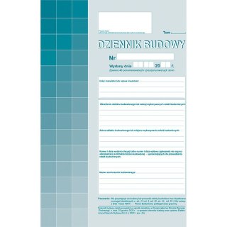 Dziennik budowy A4 (offset) Michalczyk i Prokop