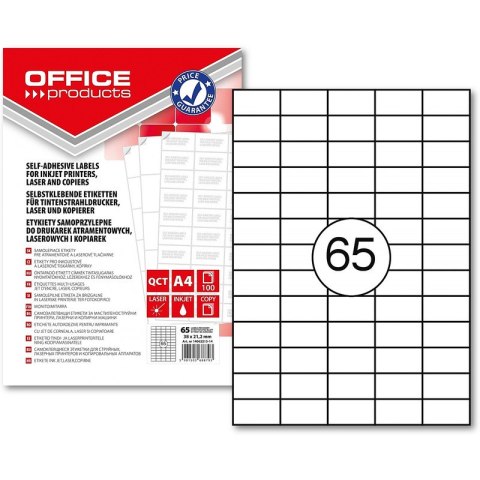 Etykiety Office Products A4 38x21.2mm białe (100) Office Products Etykiety Office Products A4 38x21.2mm białe (100) Office Products