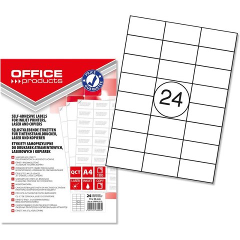 Etykiety Office Products A4 70x36mm białe (100) Office Products Etykiety Office Products A4 70x36mm białe (100) Office Products
