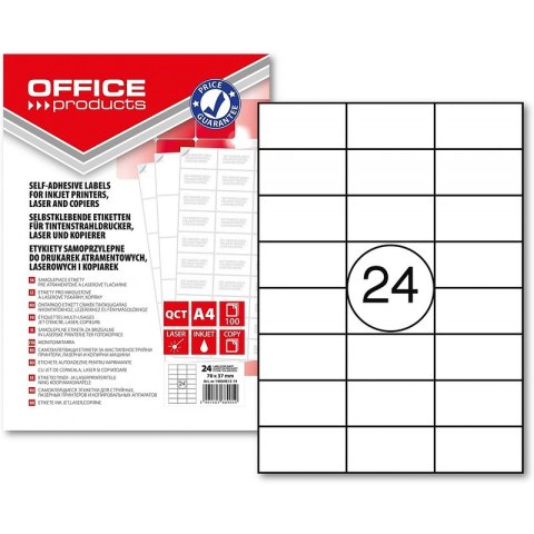 Etykiety Office Products A4 70x37mm białe (100) Office Products Etykiety Office Products A4 70x37mm białe (100) Office Products