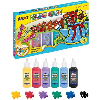 Farby witrażowe Amos 22ml x6 kolorów Amos