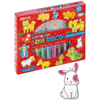 Farby witrażowe Amos Sun Deco 10.5ml x10 kolorów Amos