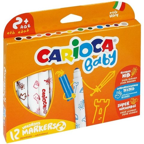 Flamastry Carioca Baby Maxi Point 12 kolorów CARIOCA Flamastry Carioca Baby Maxi Point 12 kolorów CARIOCA