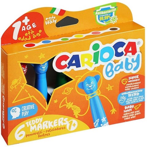 Flamastry Carioca Baby Teddy 6 kolorów CARIOCA Flamastry Carioca Baby Teddy 6 kolorów CARIOCA