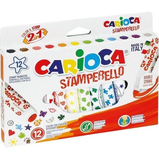 Flamastry stemple Carioca Stamperello 12 kolorów CARIOCA