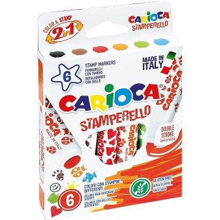 Flamastry stemple Carioca Stamperello 6 kolorów CARIOCA