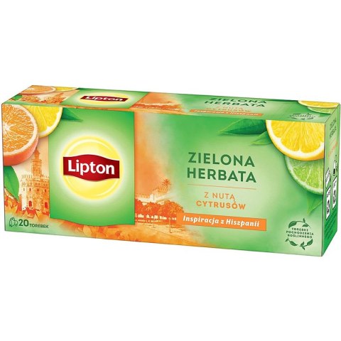 Herbata Lipton zielona z nutą cytrusów (20) Lipton Herbata Lipton zielona z nutą cytrusów (20) Lipton