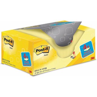 Karteczki Post-it 38x51mm (653-CY-VP20) żółte (20x100) Post-it