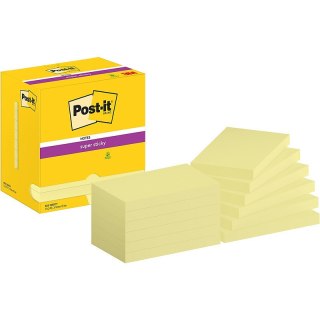 Karteczki Post-it Super Sticky 76x127mm (654-12SSCY) żółte (12x90) Post-it