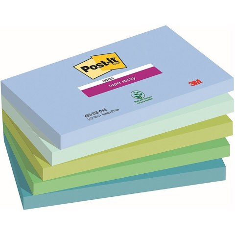 Karteczki Post-it Super Sticky 76x127mm (655-5SS-OAS) (5x90) Post-it Karteczki Post-it Super Sticky 76x127mm (655-5SS-OAS) (5x90) Post-it