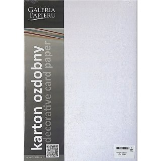 Karton ozdobny Galeria Papieru A4/220g Len biały (20) Galeria Papieru