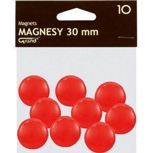 Magnesy do tablic Grand śr.30mm czerwone (10) Grand Magnesy do tablic Grand śr.30mm czerwone (10) Grand