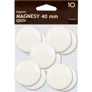 Magnesy do tablic Grand śr.40mm białe (10) Grand Magnesy do tablic Grand śr.40mm białe (10) Grand