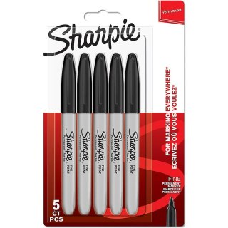 Markery premanentne Sharpe Fine Point czarne (5) SHARPIE
