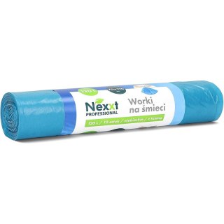 Worki na śmieci Nexxt 120L LDPE z taśmą niebieskie NEXXT