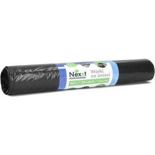 Worki na śmieci Nexxt 60L LDPE czarne (20) NEXXT