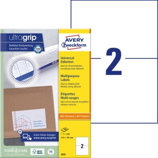ETYKIETY A4 AVERY 210*148mm BIAŁE (100) Avery Zweckform
