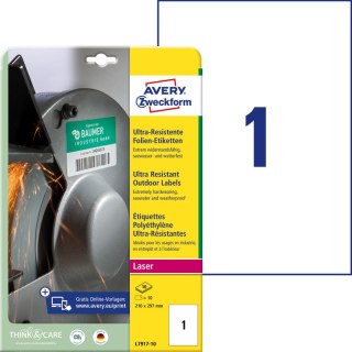 ETYKIETY A4 AVERY 210*297mm POLIETYLEN BIAŁE (10) Avery Zweckform