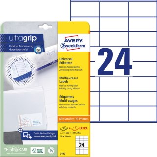 ETYKIETY AVERY A4 70x36mm BIAŁE (24x30) Avery Zweckform