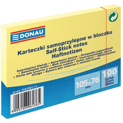 Karteczki Donau 105x76mm żółte (100) Donau Karteczki Donau 105x76mm żółte (100) Donau