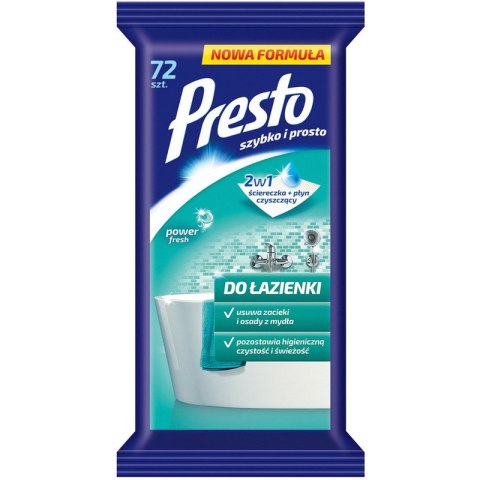 Ściereczki nasączone Presto do łazienki (72) PRESTO Ściereczki nasączone Presto do łazienki (72) PRESTO