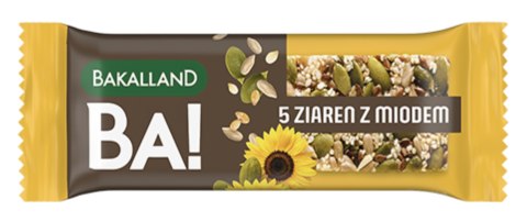 Bakalland BA! Baton zbożowy 5 Ziaren Z Miodem 40g Bakalland BA! Baton zbożowy 5 Ziaren Z Miodem 40g